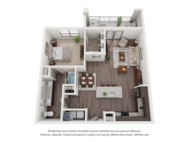 1 Bed • 1 Bath 3305 floor plan