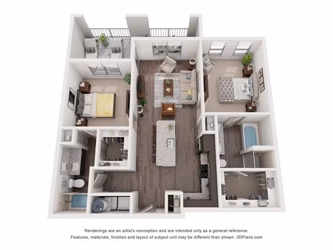 2 Beds • 2 Bath 1310 floor plan