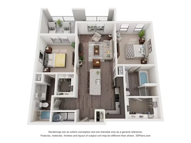 2 Beds • 2 Bath 4313 floor plan