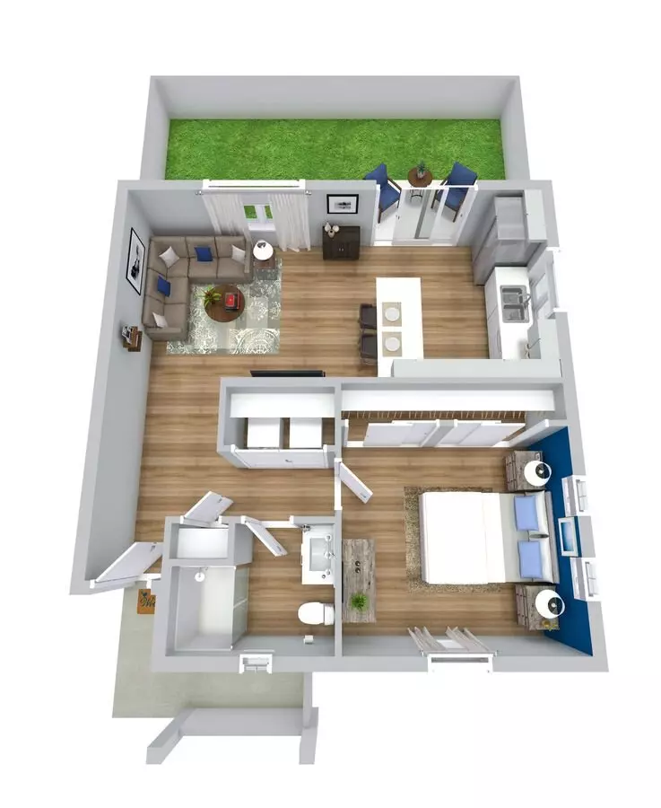 1 Bed • 1 Bath 200 floor plan