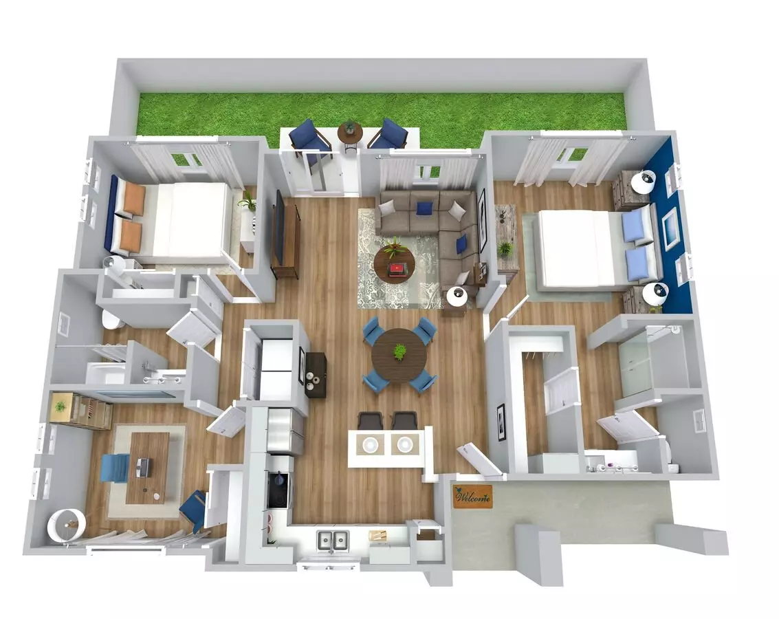 3 Beds • 2 Bath 322 floor plan