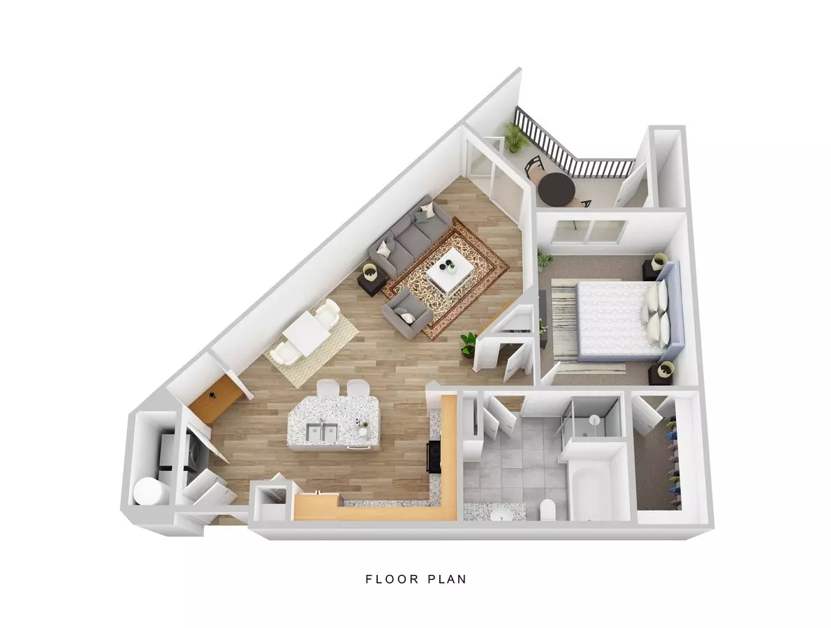 1 Bed • 1 Bath 380-2106 floor plan