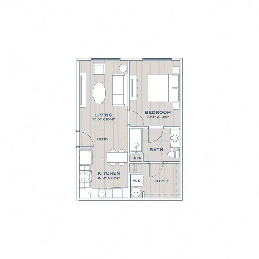 1 Bed • 1 Bath 7105 floor plan