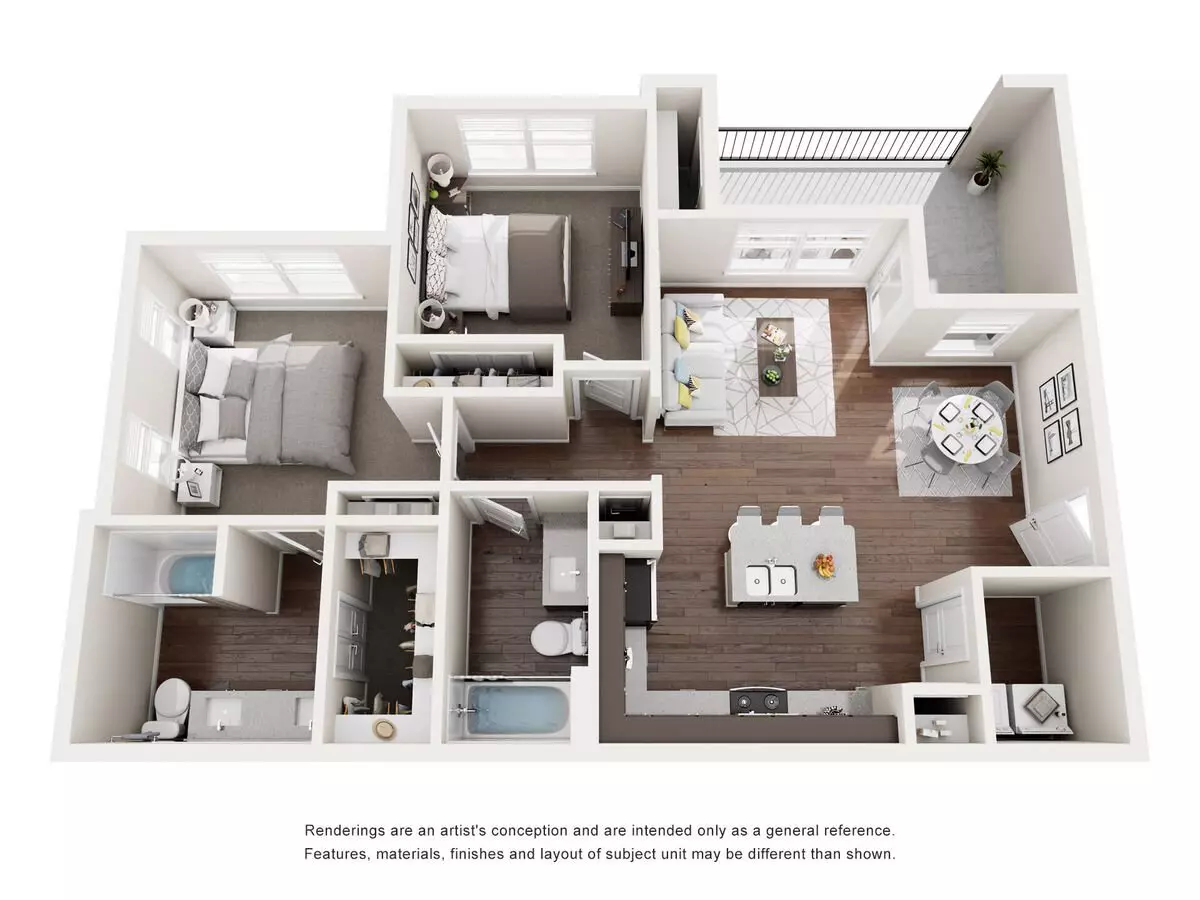 2 Beds • 2 Bath 128 floor plan