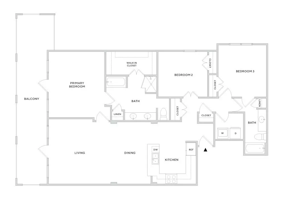 3 Beds • 2 Bath 2012 floor plan