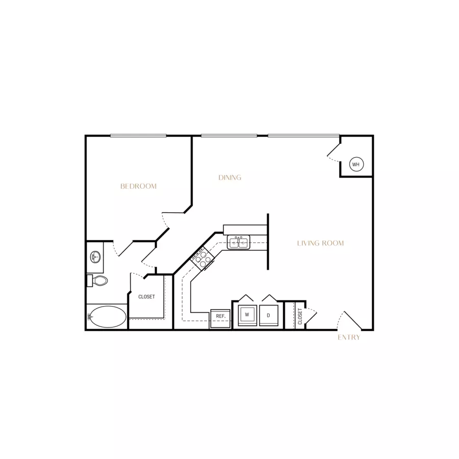 1 Bed • 1 Bath L0535 floor plan
