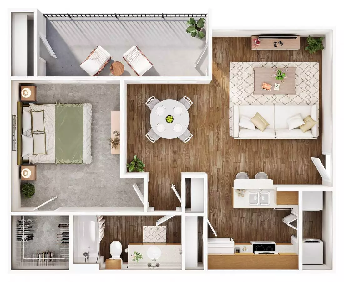 1 Bed • 1 Bath 0130 floor plan