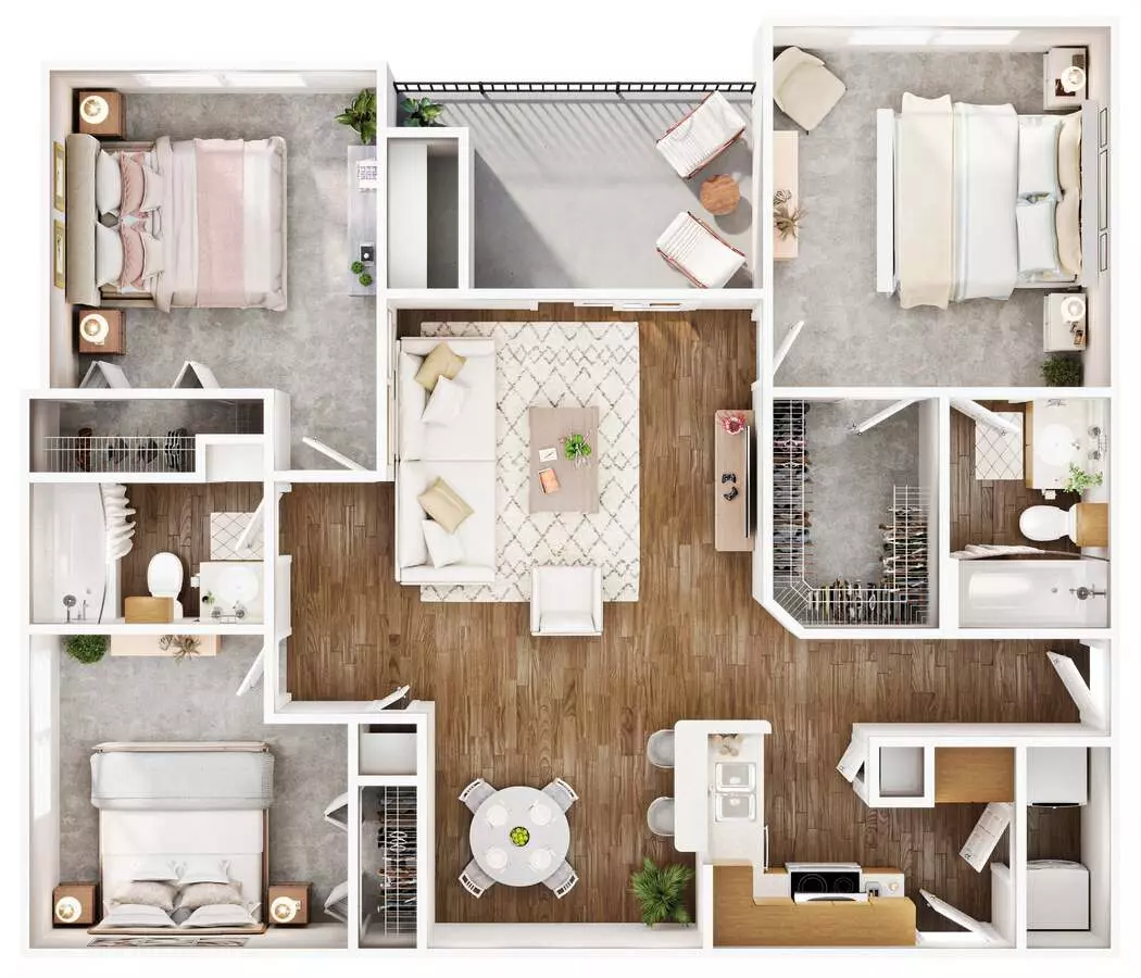 3 Beds • 2 Bath 0921 floor plan