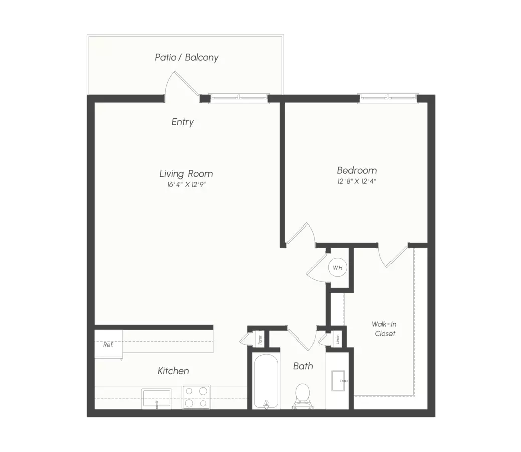 A1 | 1 Bed | 1 Bath 921 floor plan