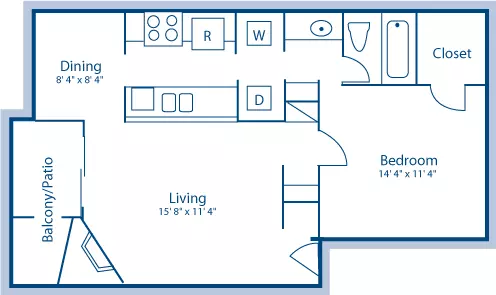 1 Bed • 1 Bath 2125 floor plan