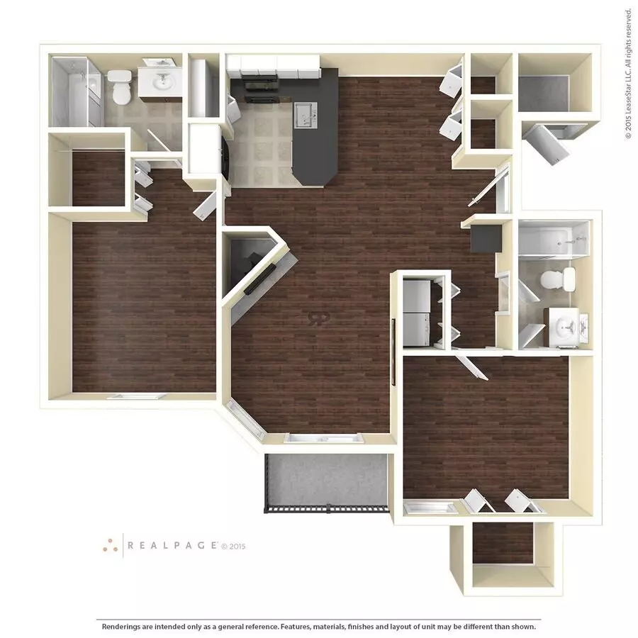 2 Beds • 2 Bath 8301 floor plan