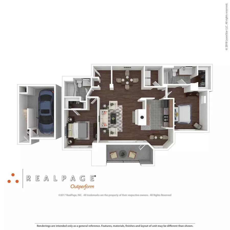 2 Beds • 2 Bath 0632 floor plan
