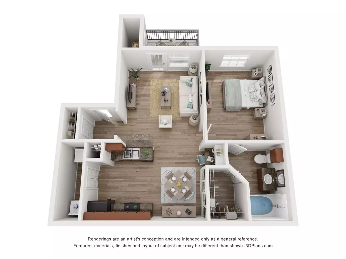 1 Bed • 1 Bath 04108 floor plan