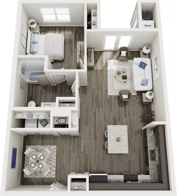 1 Bed • 1 Bath 10307 floor plan