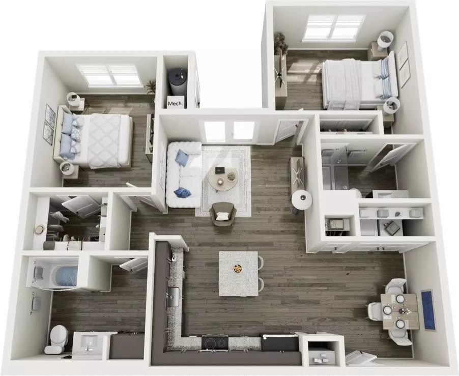 2 Beds • 2 Bath 8106 floor plan