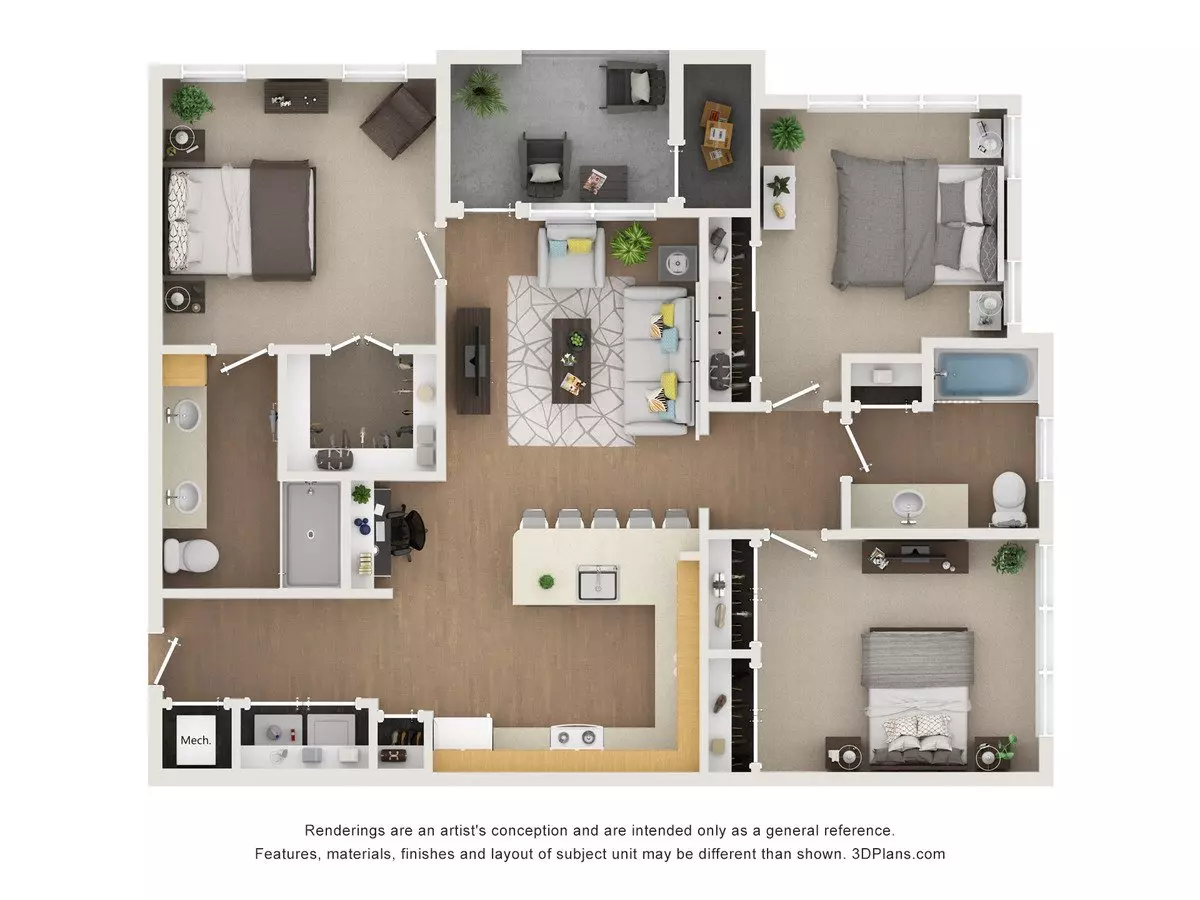3 Beds • 2 Bath 6002 floor plan