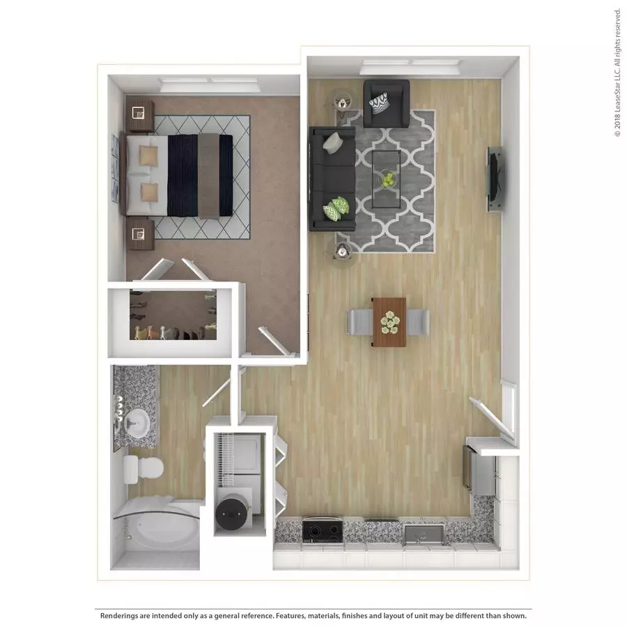 1 Bed • 1 Bath 11210 floor plan