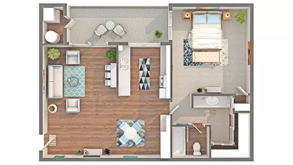 1 Bed • 1 Bath 276 floor plan