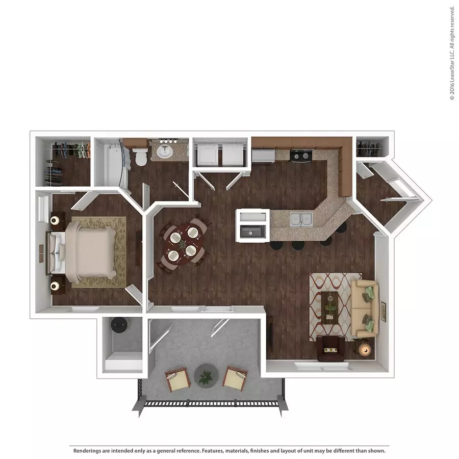 1 Bed • 1 Bath 435 floor plan