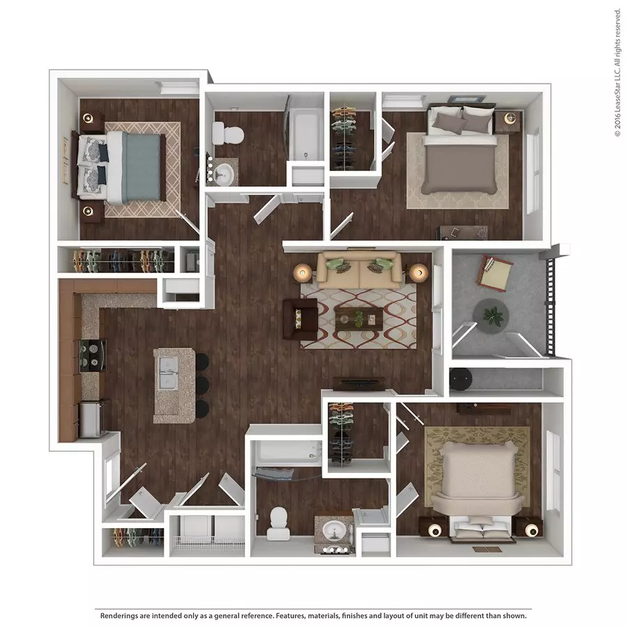 3 Beds • 2 Bath 1227 floor plan