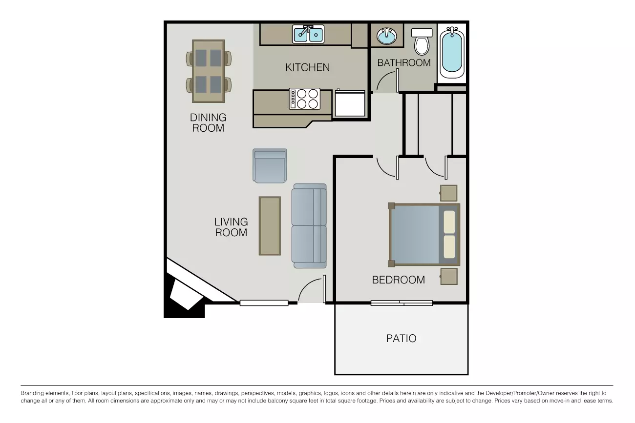 1 Bed • 1 Bath
3D Tour 01070 floor plan