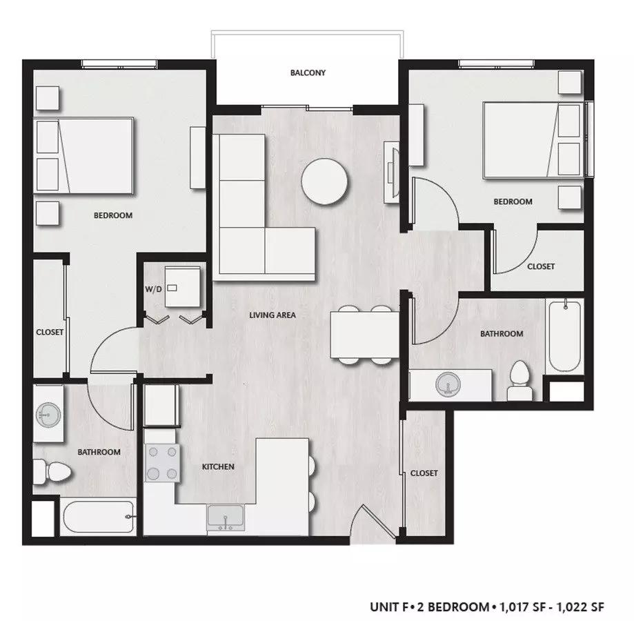 2BR/2BA floor plan