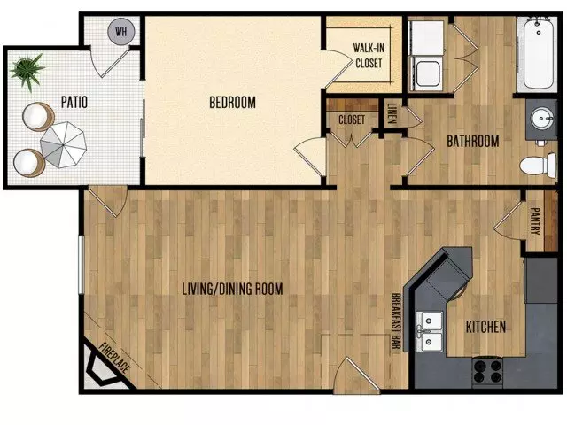 1 Bed • 1 Bath 115 floor plan