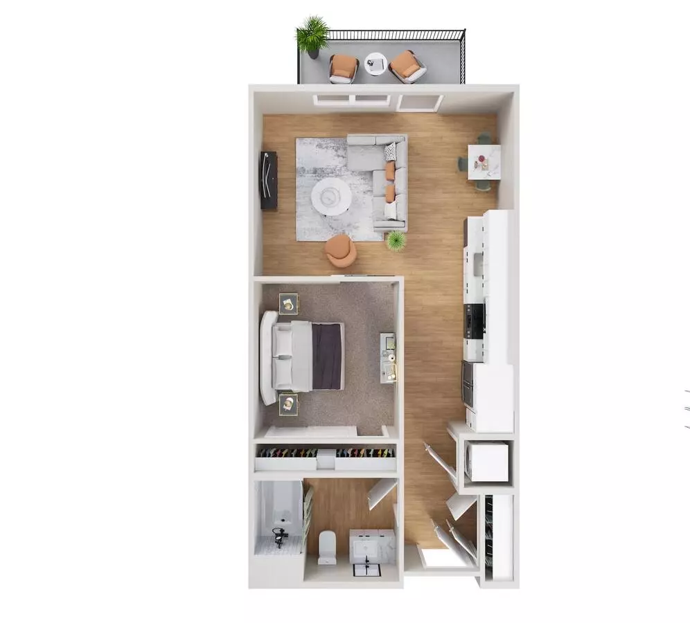 1 Bed • 1 Bath 3312 floor plan