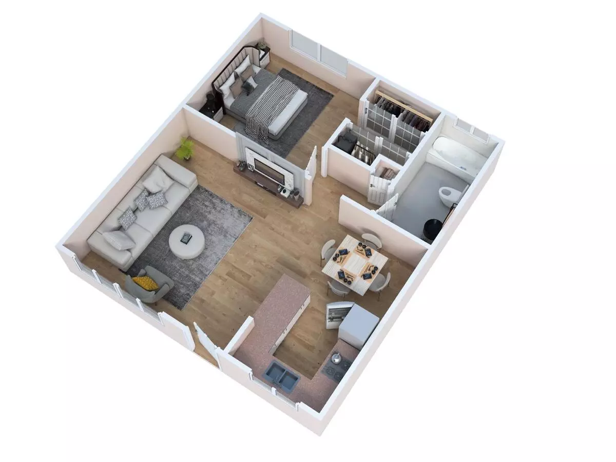 1 Bed • 1 Bath 545-52 floor plan