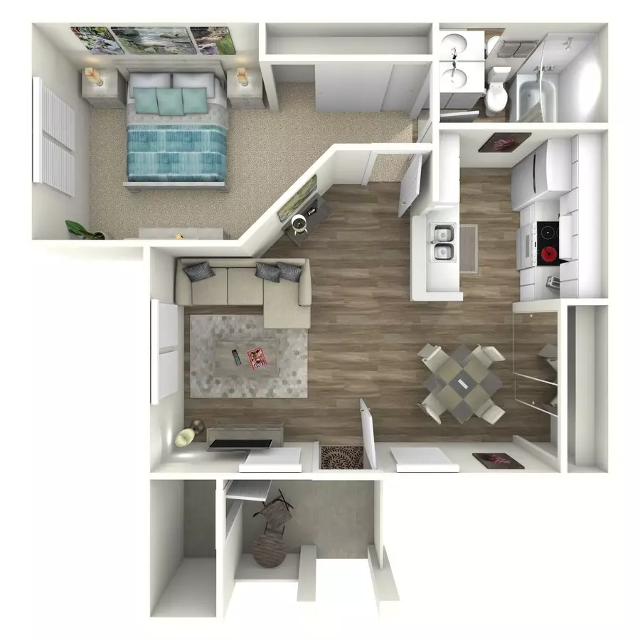 1BR/1BA 361-01 floor plan