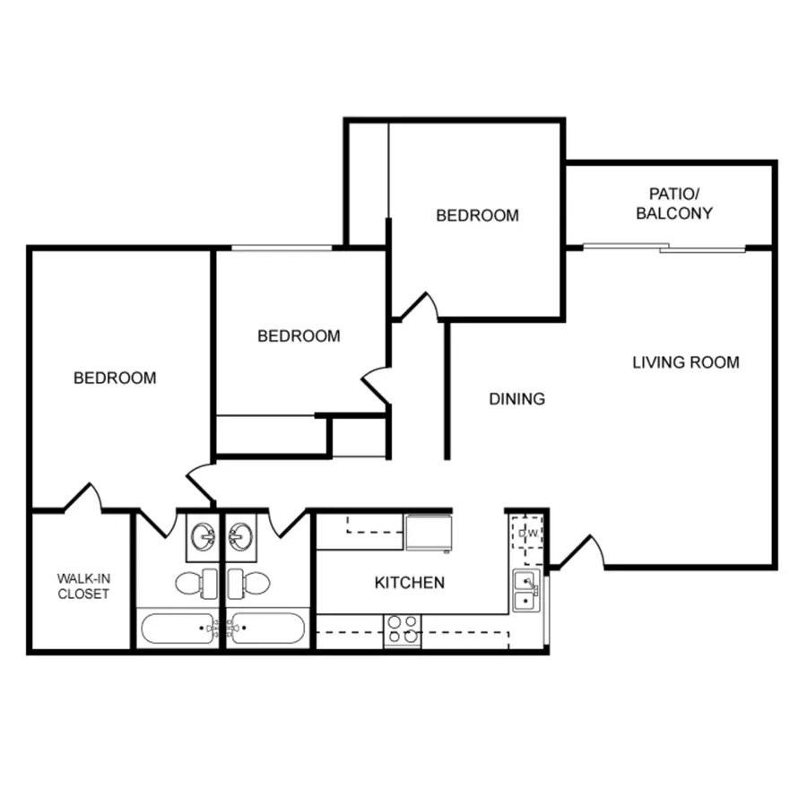 3 Beds • 2 Bath 49 floor plan