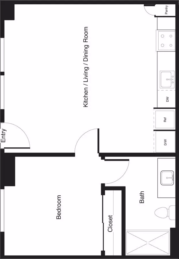 1 Bed • 1 Bath 307 floor plan
