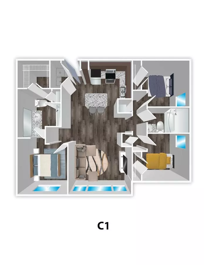 3 Beds • 2 Bath 2209 floor plan