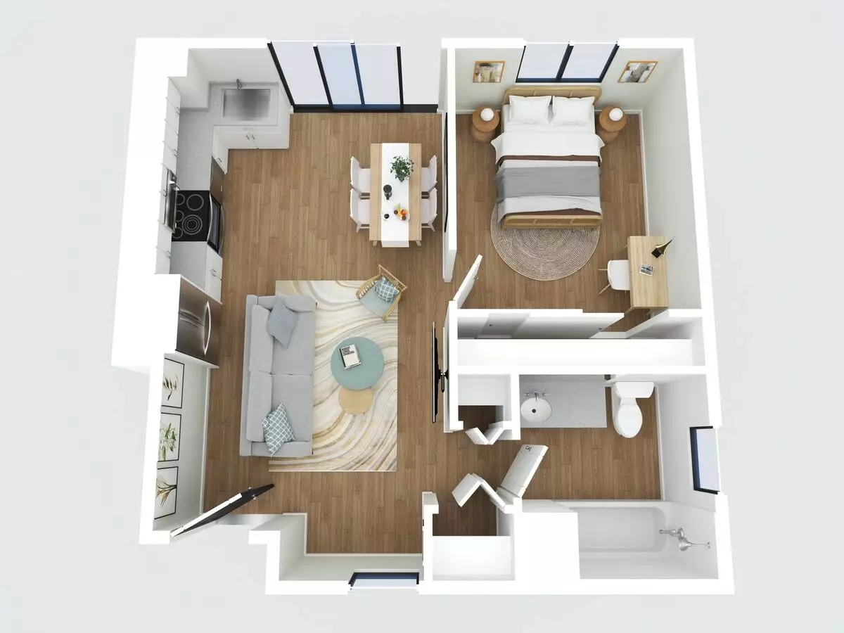1 Bed • 1 Bath 07 floor plan