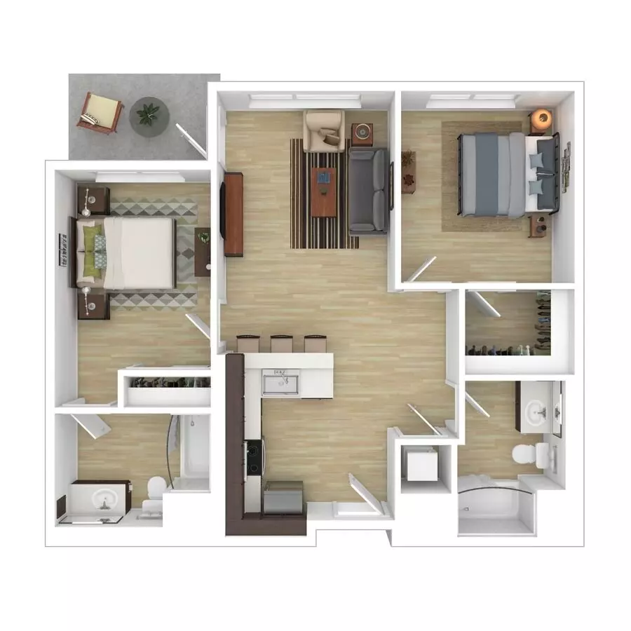 2 Beds • 2 Bath 311 floor plan
