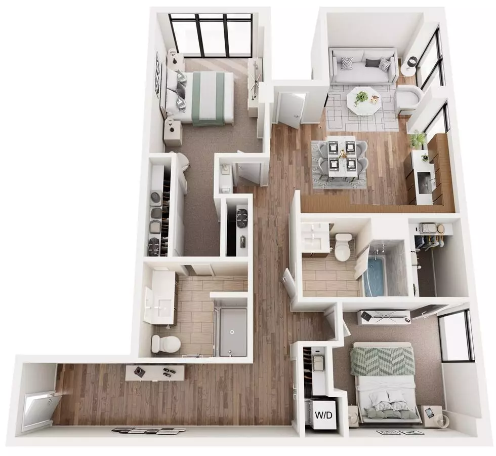 2 Beds • 2 Bath 1704 floor plan