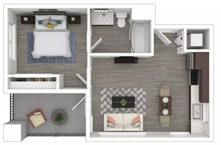 1 Bed • 1 Bath 505 floor plan