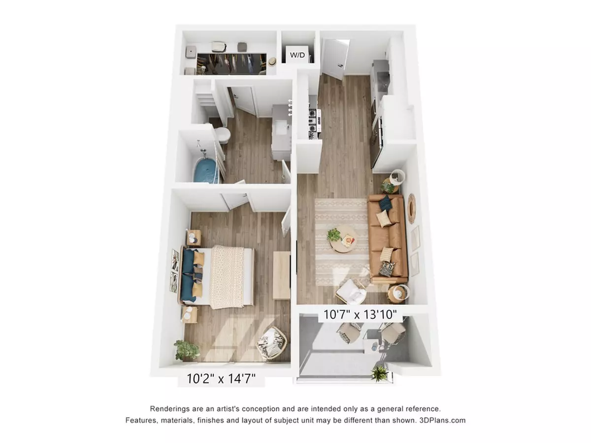 1 Bed • 1 Bath 409 floor plan