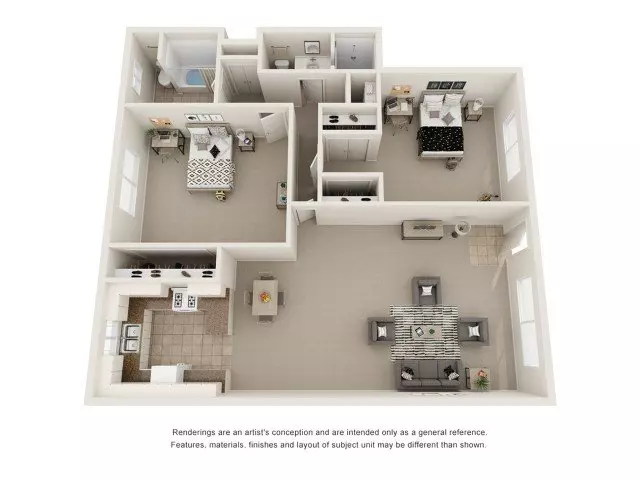2BR/2BA - floor plan
