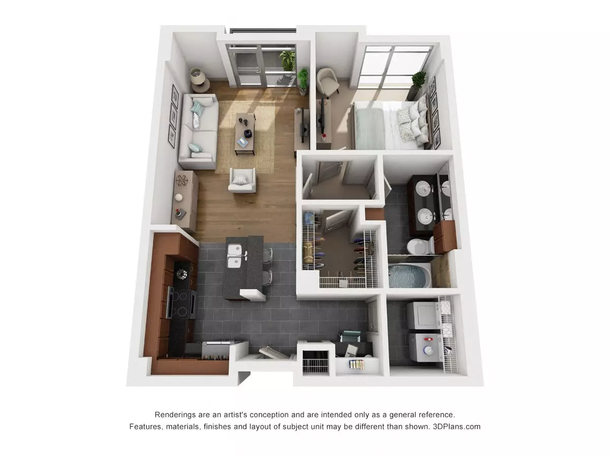 1 Bed • 1 Bath 0203 floor plan