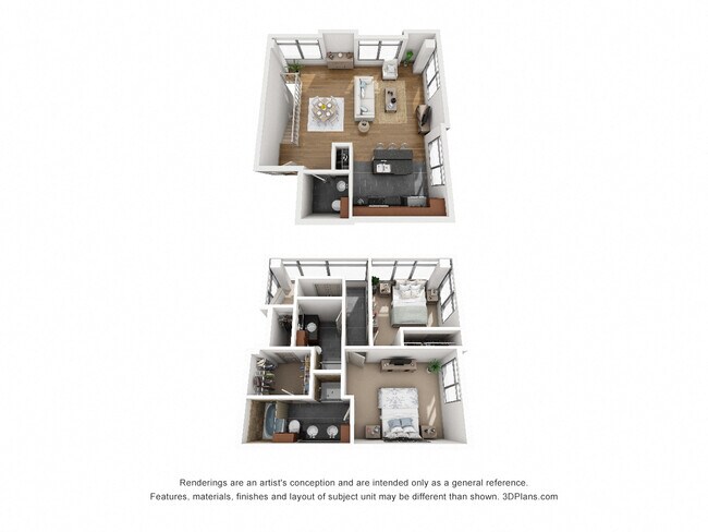 2 Beds • 2 Bath 0318 floor plan