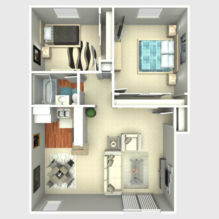 2 Beds • 1 Bath 126 floor plan