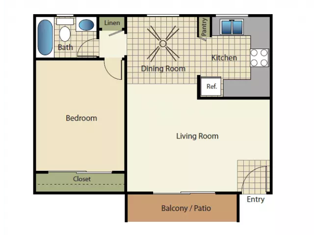 1 Bed • 1 Bath 06 floor plan