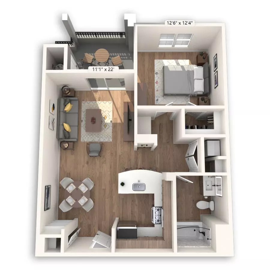 1 Bed • 1 Bath 115 floor plan