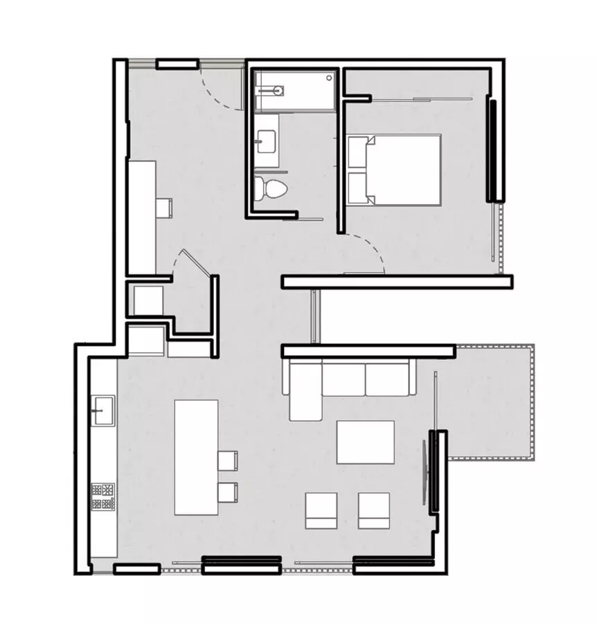 1 Bed • 1 Bath 505 floor plan