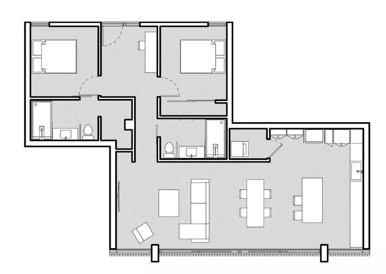 2 Beds • 2 Bath 806 floor plan