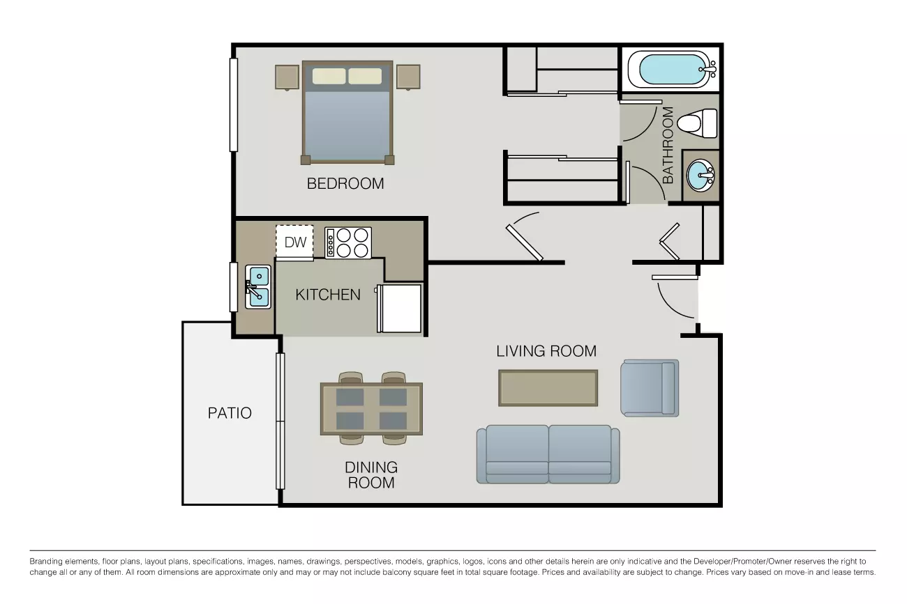 1 Bed • 1 Bath
3D Tour A208 floor plan