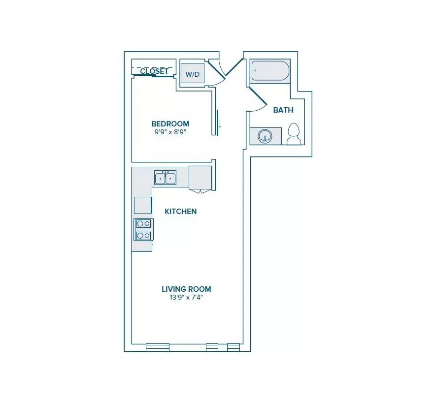 1 Bed • 1 Bath 106 floor plan
