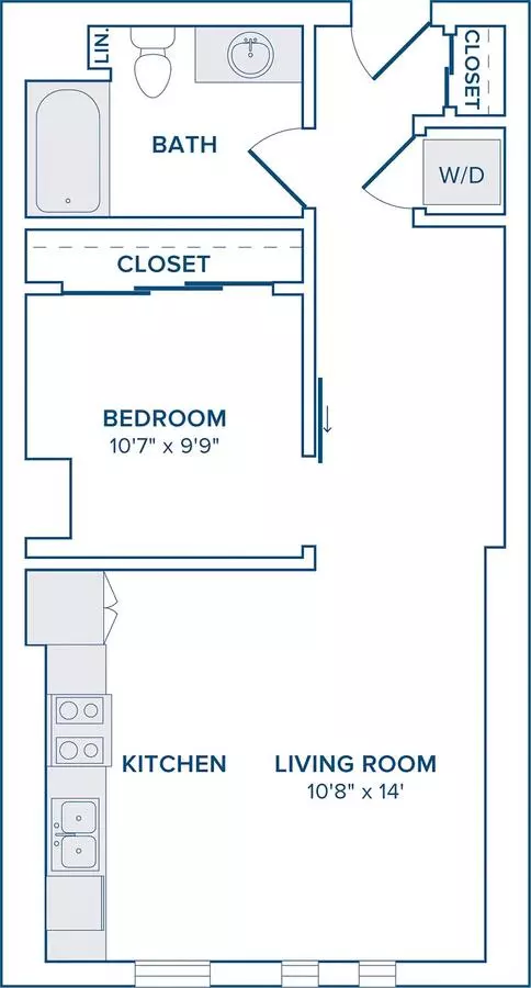 1 Bed • 1 Bath 618 floor plan