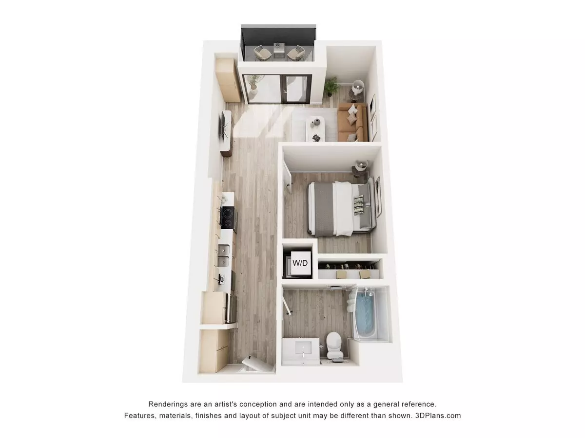 1 Bed • 1 Bath 517 floor plan